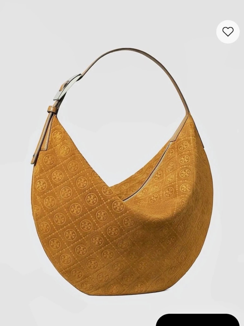 Tory Burch Romy Suede Half Moon Bag Brown Hobo